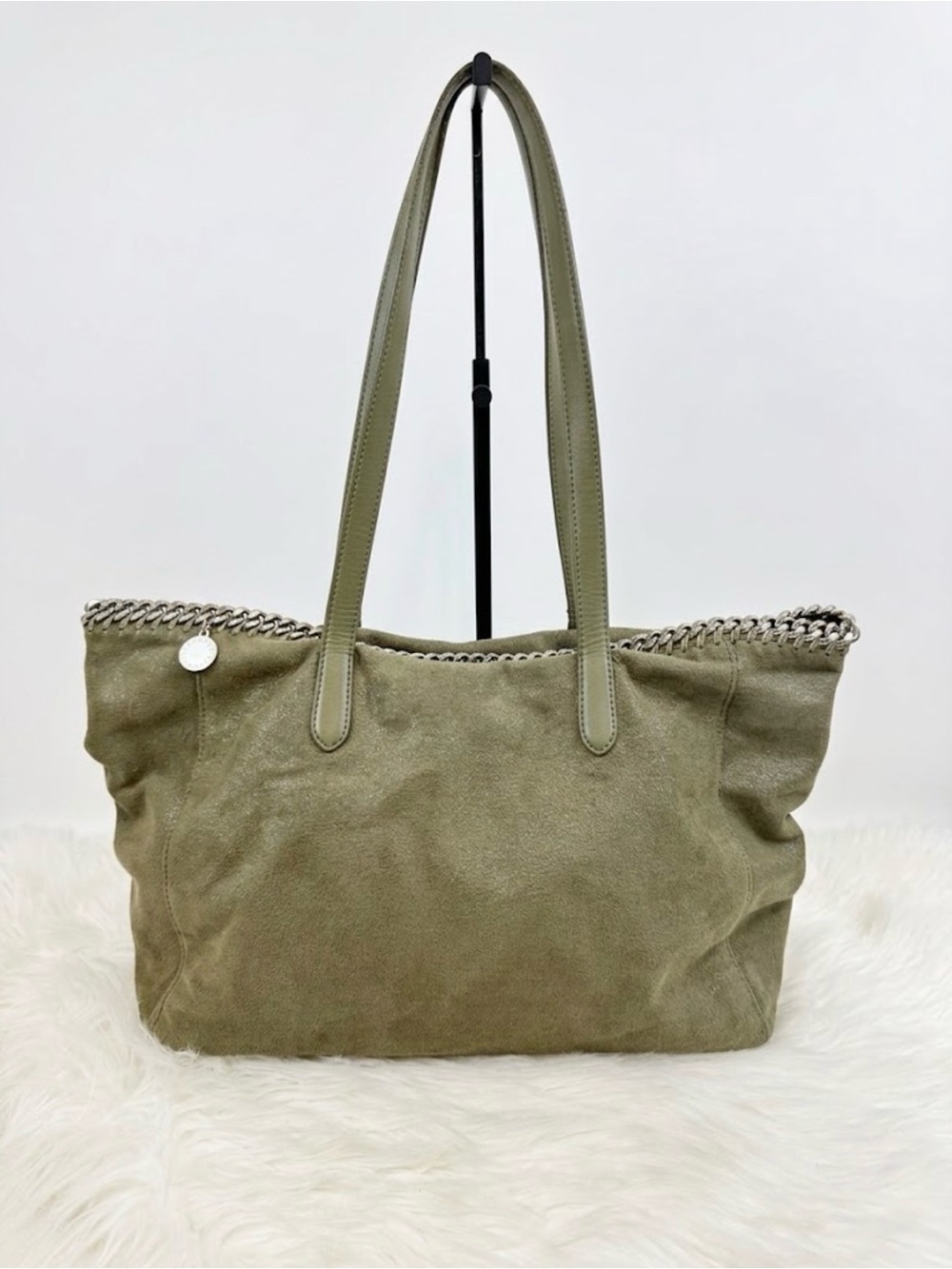 Stella McCartney Shaggy Deer Falabela Tote Olive Green with COA